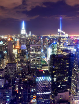 Fototapeta New York City skyline at night