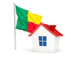 House with flag of benin