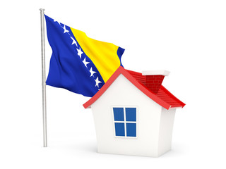 House with flag of bosnia and herzegovina