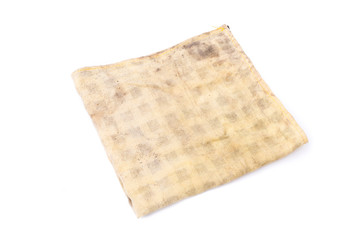Dirty rag on white background