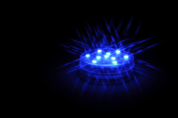 Hookah accessories lighting isolated on black background