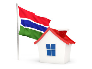 House with flag of gambia