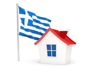 House with flag of greece