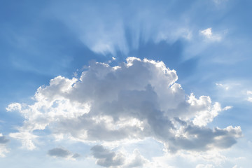 light through beautiful cumulus cloud with sky background