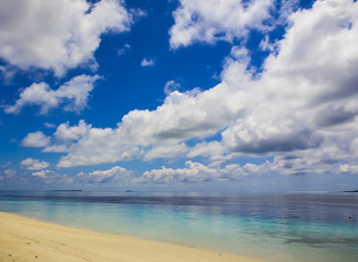 Cloudy sky and blue sea