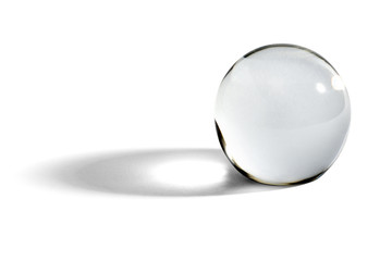 Glass ball or orb with shadow - obrazy, fototapety, plakaty