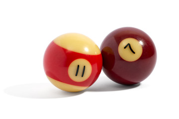 Two snooker balls