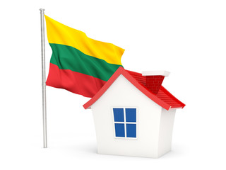 House with flag of lithuania