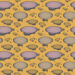 Seamless pattern, airship theme © Flavijus Piliponis