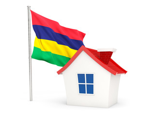 House with flag of mauritius