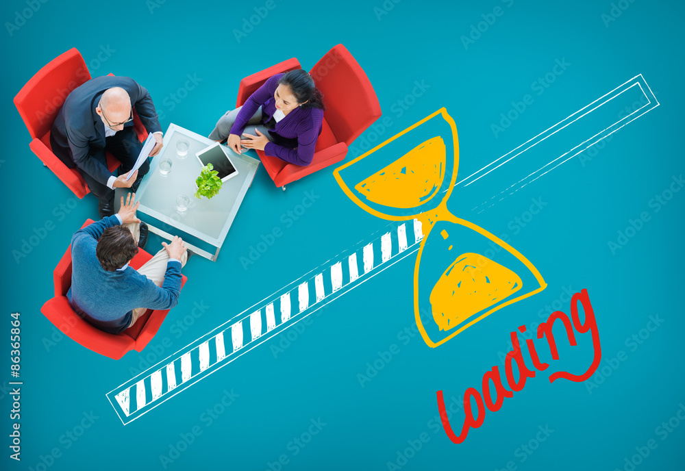 Poster loading data information transfer digital internet concept