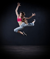 Fototapeta na wymiar Modern dancer girl (dark ver)