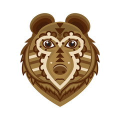 Geometrical flat style animal portrait made in vector. Head of b