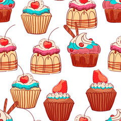 seamless cute cupcakes