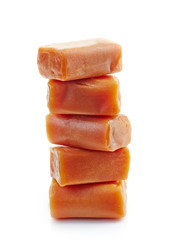stack of caramel candies