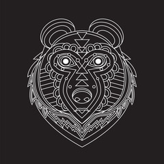 Geometrical flat style animal portrait made in vector. Head of b