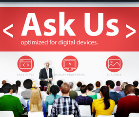 Digital Online Business Feedback Ask Us Concept