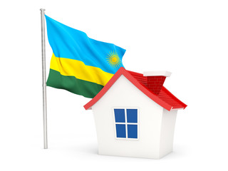 House with flag of rwanda