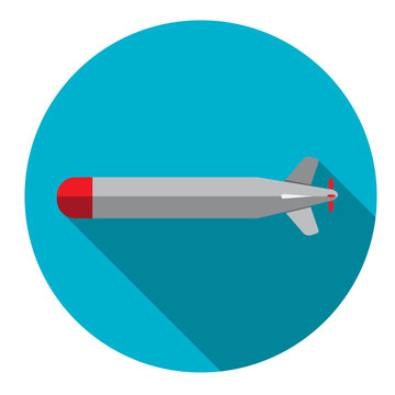 recommend clip art: Torpedo icon flat style