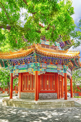 Fototapeta premium Beautiful View of Yonghegong Lama Temple.Beijing. Lama Temple is