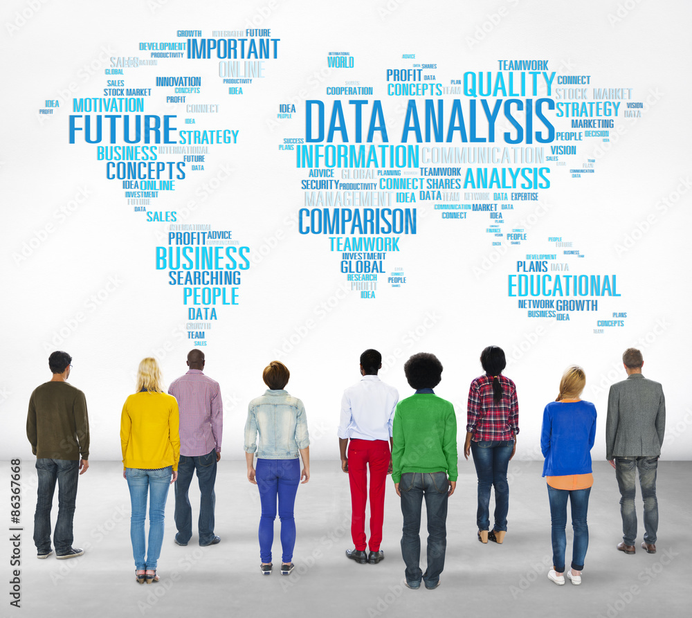 Poster data analysis analytics comparison information networking concep