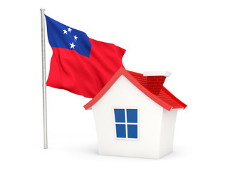 House with flag of samoa
