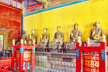 Obraz premium Interior view of Yonghegong Lama Temple. Beijing.