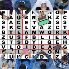 Success Crossword Puzzle Words Achievement Game Concept