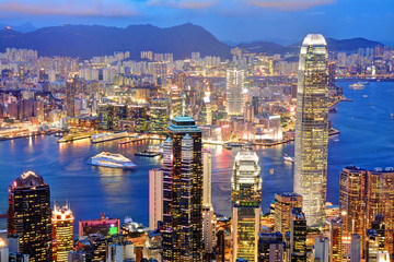香港の夜景 - obrazy, fototapety, plakaty
