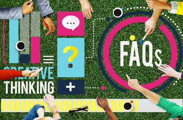 Frequently Asked Questions FAQ Problems Concept
