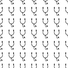 Stethoscope seamless pattern. Vector