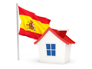 House with flag of spain