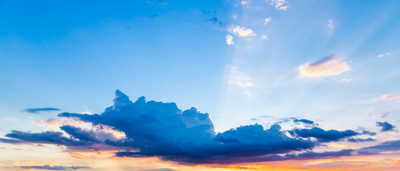 Clouds and sky at sunset.
