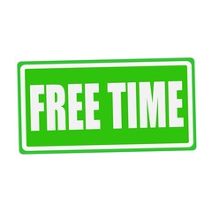 FREE TIME white stamp text on green