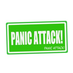 PANIC ATTACK white stamp text on green