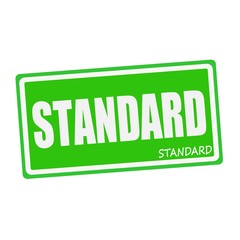 STANDARD white stamp text on green