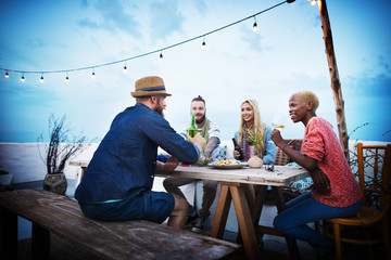 Diverse Ethnic Friendship Party Leisure Happiness Concept