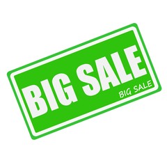 BIG SALE white stamp text on green