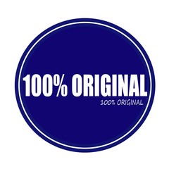 100% ORIGINAL white stamp text on blue