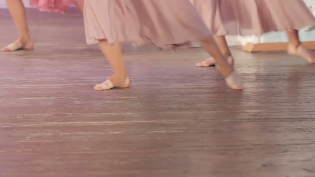 Dance barefoot on stage