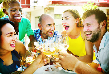 Diverse People Luncheon Outdoors Food Concept