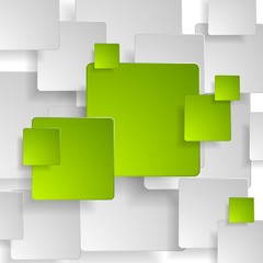 Abstract green grey squares tech background