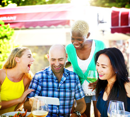 Diverse People Luncheon Outdoors Food Friendship Concept