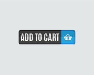 Add to cart web button, online shopping, flat design