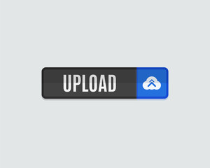 Upload web button flat design
