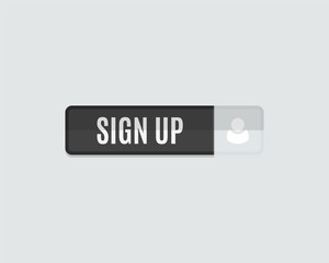 Sign up web button, rectangle flat design