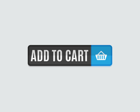 Add to cart web button, online shopping, flat design