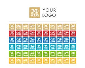 anniversary logo label premium 21-30