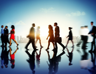 Fototapeta premium Business People Commuter Corporate Cityscape Pedestrian Concept