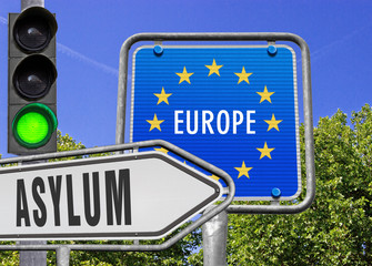 Roadsigns Asylum and Europe